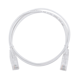 Cable de Parcheo Slim UTP Cat6 - 1 metro Blanco Diametro Reducido (28 AWG)