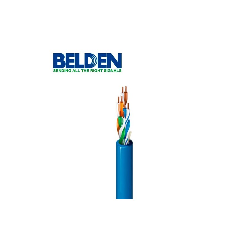 Cable utp cat5e belden 1583a 0063000 forro pvc azul cmr 4 pares 200 mh