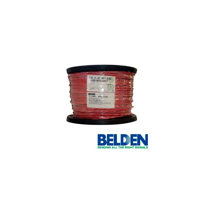 Cable de alarma contra incendios belden 5120fl 0021000 forro pvc rojo