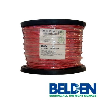 Cable de alarma contra incendios belden 5120fl 0021000 forro pvc rojo