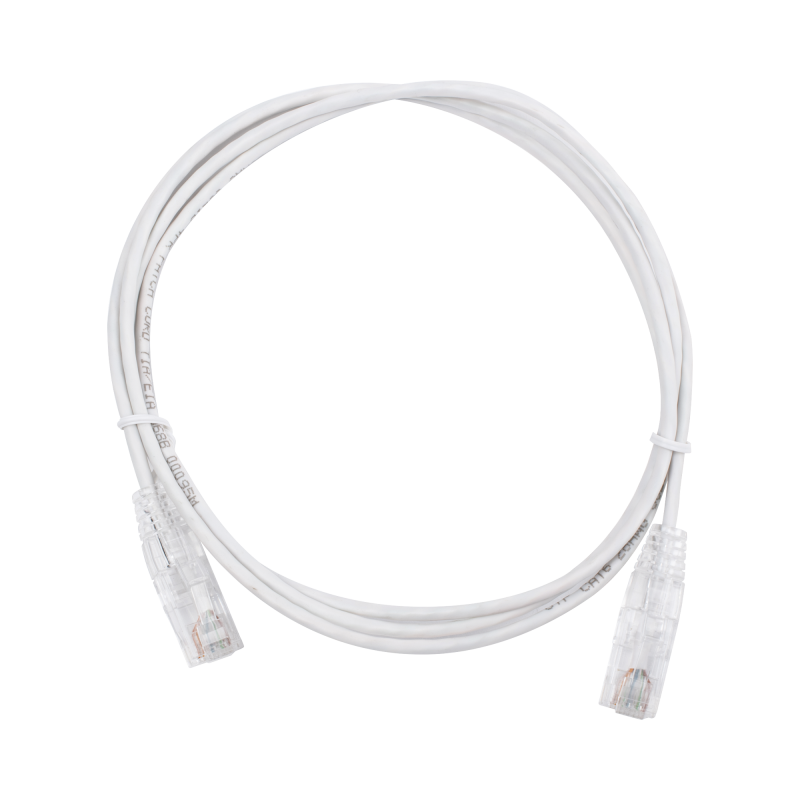 Cable de Parcheo Slim UTP Cat6 - 1.5 m Blanco Diametro Reducido (28 AWG)