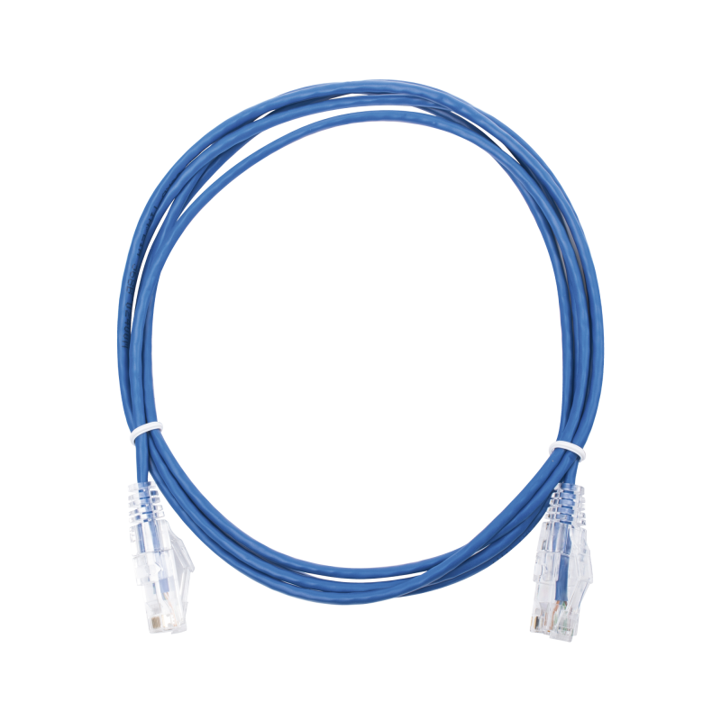 Cable de Parcheo Slim UTP Cat6 - 2 m Azul Diametro Reducido (28 AWG)