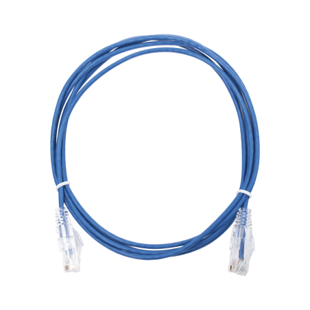 Cable de Parcheo Slim UTP Cat6 - 2 m Azul Diametro Reducido (28 AWG)