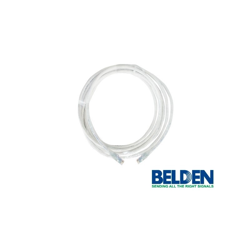 Cable Patch Cord UTP Belden Cat6 c601109010 forro pvc blanco cmr-riser 4 pare