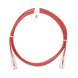 Cable de Parcheo Slim UTP Cat6 - 2 m Rojo Diametro Reducido (28 AWG)