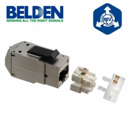 Conector modular jack rj45 cat5e blindado stp revconnect belden rv5mjk