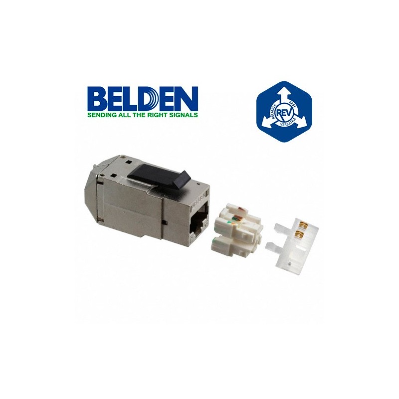 Conector modular jack rj45 cat5e blindado stp revconnect belden rv5mjk