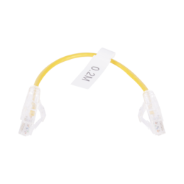 Cable de Parcheo Slim UTP Cat6 - 20 cm Amarillo Diametro Reducido (28 AWG)