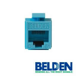 Conector modular jack rj45 cat6 belden ax101326 estilo keyconnect azul