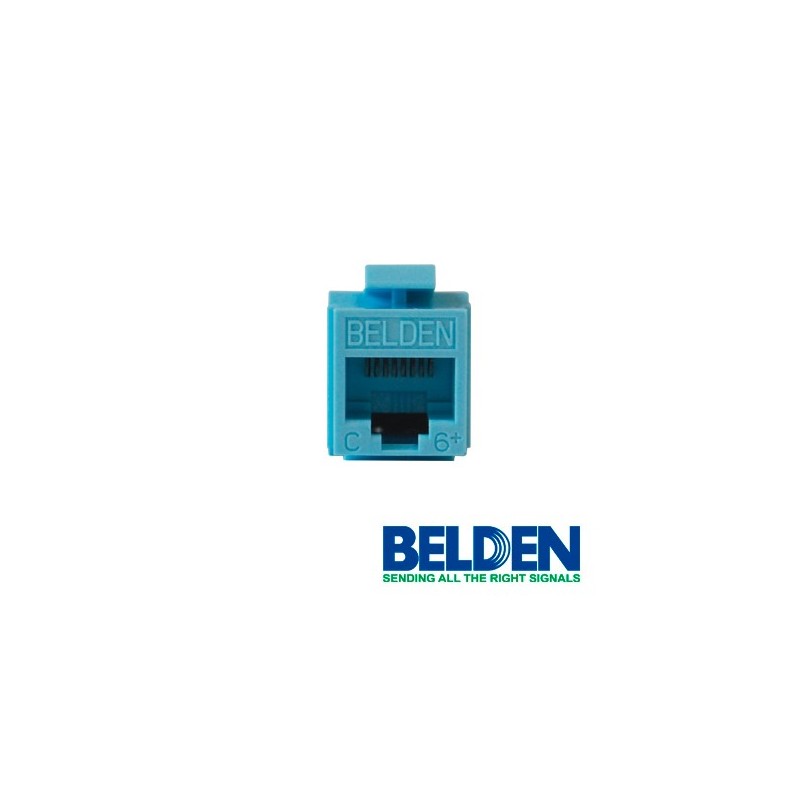 Conector modular jack rj45 cat6 belden ax101326 estilo keyconnect azul