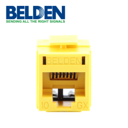 Conector modular jack rj45 cat6a revconnect belden rvamjkuyl-s1 estilo