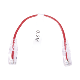 Cable de Parcheo Slim UTP Cat6 - 20 cm Rojo Diametro Reducido (28 AWG)