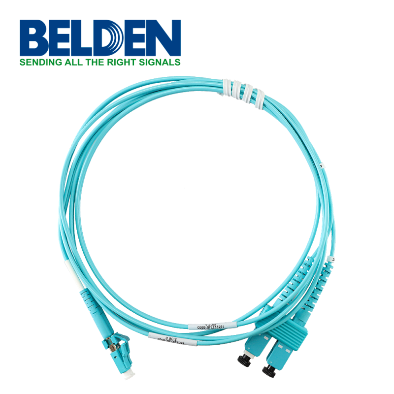 Jumper de fibra optica belden fp3ldsd002m forro pvc color aqua flamabi