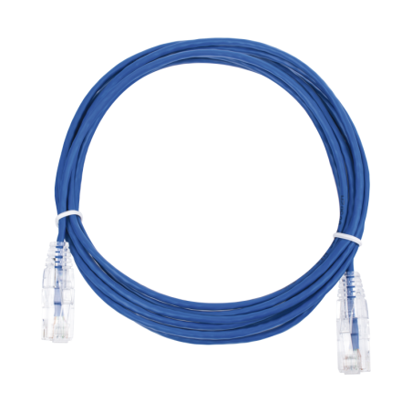 Cable de Parcheo Slim UTP Cat6 - 3 m Azul Diametro Reducido (28 AWG)