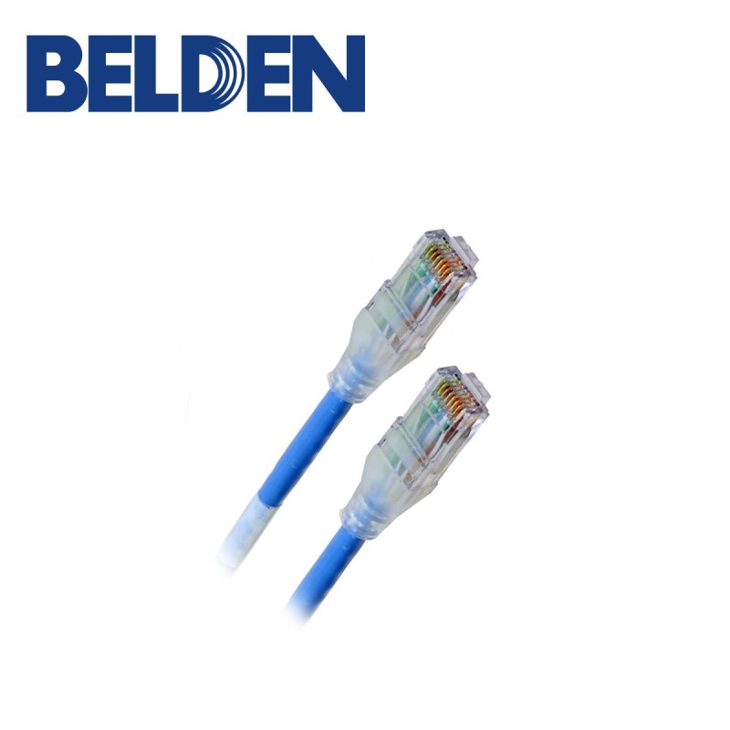 Patch cord utp cat6a belden cad1106010 forro pvc azul cmr-riser 4 pare