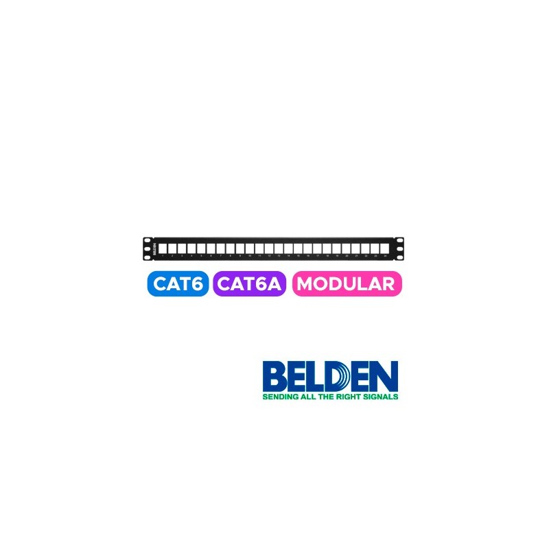 Patch panel modular belden ax103114 cat6/6a 24espacios 1u