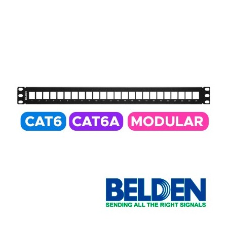 Patch panel modular belden ax103114 cat6/6a 24espacios 1u