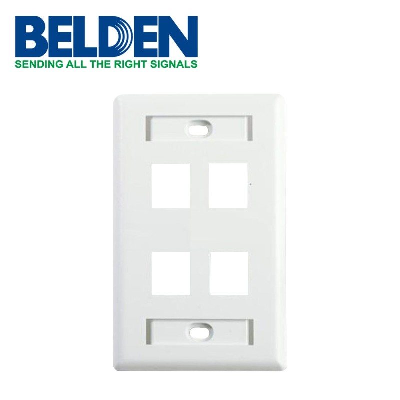 Placa de pared (faceplate) belden ax102249 4 puertos compatible con ja