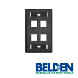 Placa de pared (faceplate) belden ax104163 4 puertos compatible con ja