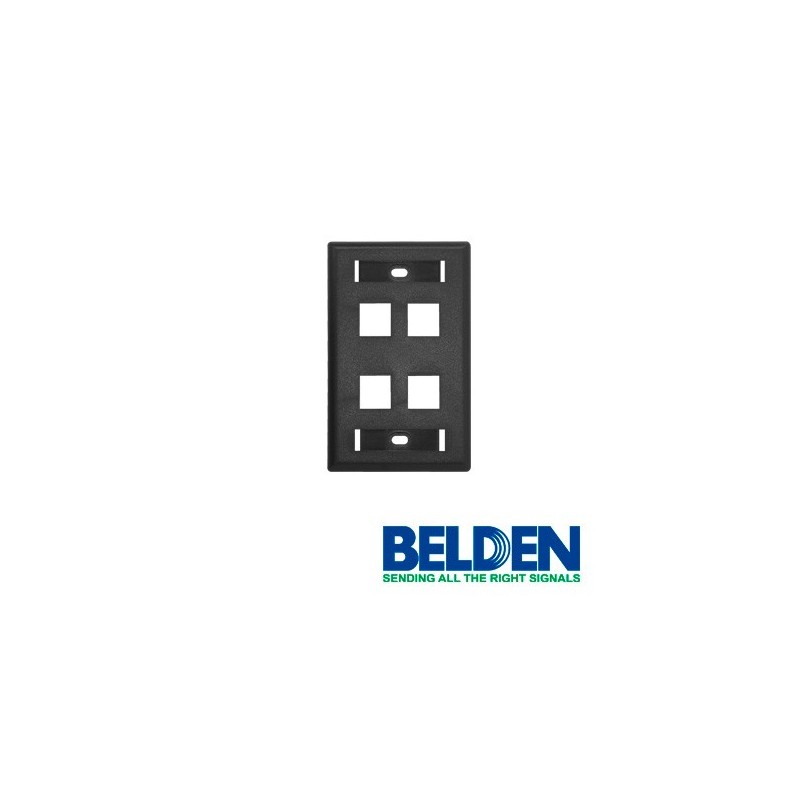 Placa de pared (faceplate) belden ax104163 4 puertos compatible con ja