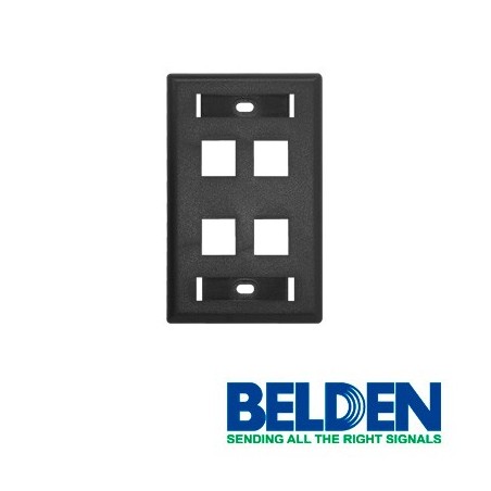 Placa de pared (faceplate) belden ax104163 4 puertos compatible con ja