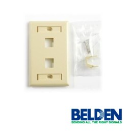 Placa de pared (faceplate) belden ax104197 2 puertos compatible con ja