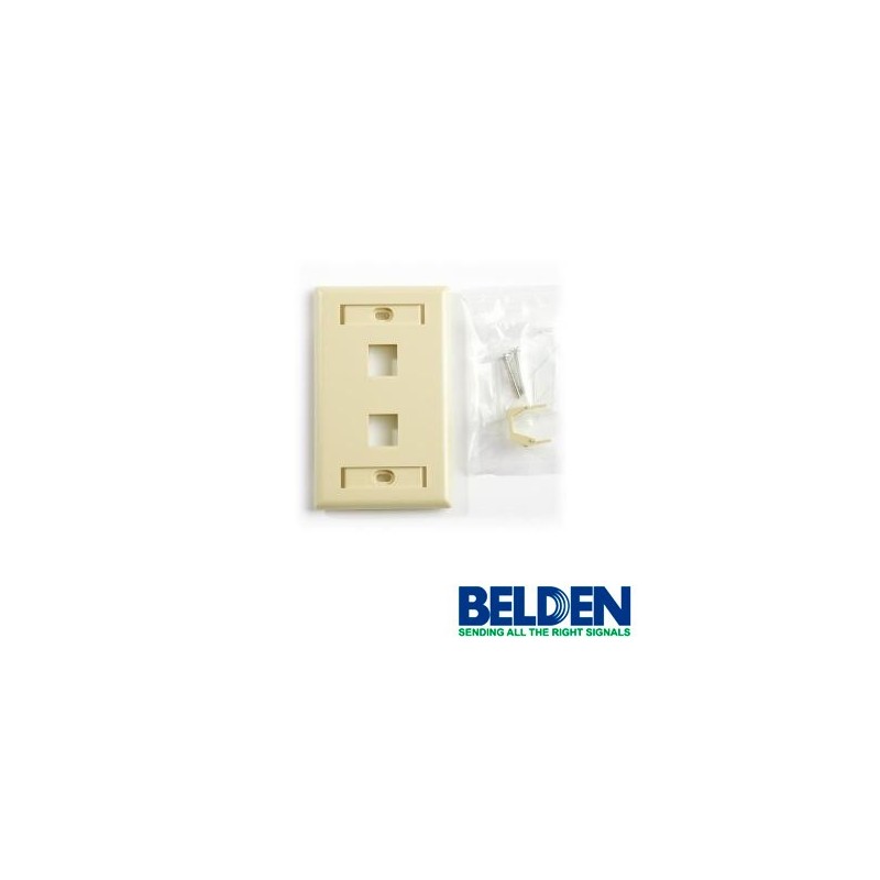 Placa de pared (faceplate) belden ax104197 2 puertos compatible con ja