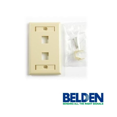 Placa de pared (faceplate) belden ax104197 2 puertos compatible con ja