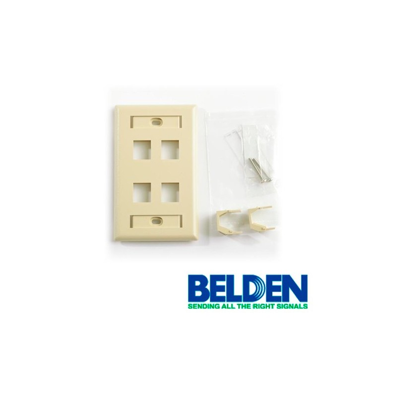 Placa de pared (faceplate) belden ax104198 4 puertos compatible con ja