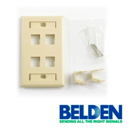 Placa de pared (faceplate) belden ax104198 4 puertos compatible con ja