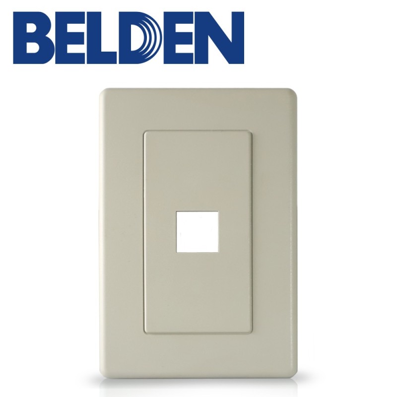 Placa de pared a0405255 belden 1 puerto mdvo color gris