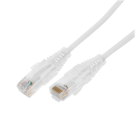 Cable de Parcheo Slim UTP Cat6A - .5 m Blanco Diametro Reducido (28 AWG)