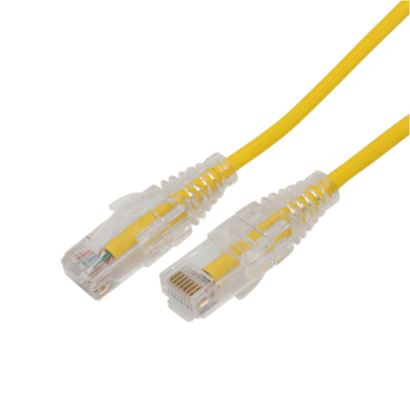 Cable de Parcheo Slim UTP Cat6A - 0.5 m Amarillo Diametro Reducido (28 AWG)