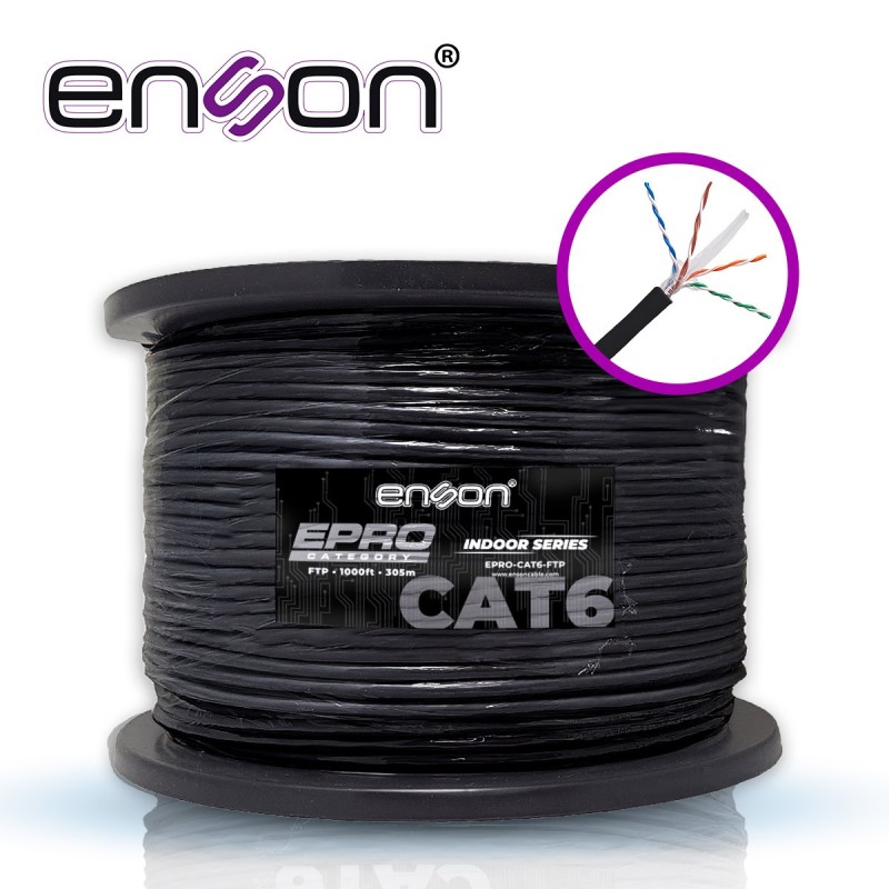 Cable ftp cat6 enson epro-cat6-ftp forro pvc blindado 4 pares calibre