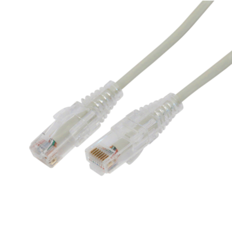 Cable de Parcheo Slim UTP Cat6A - 0.5 m Gris Diametro Reducido (28 AWG)