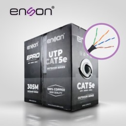 Cable utp cat5e enson epro-cat5e-ou forro pe 4 pares calibre 24 awg 10