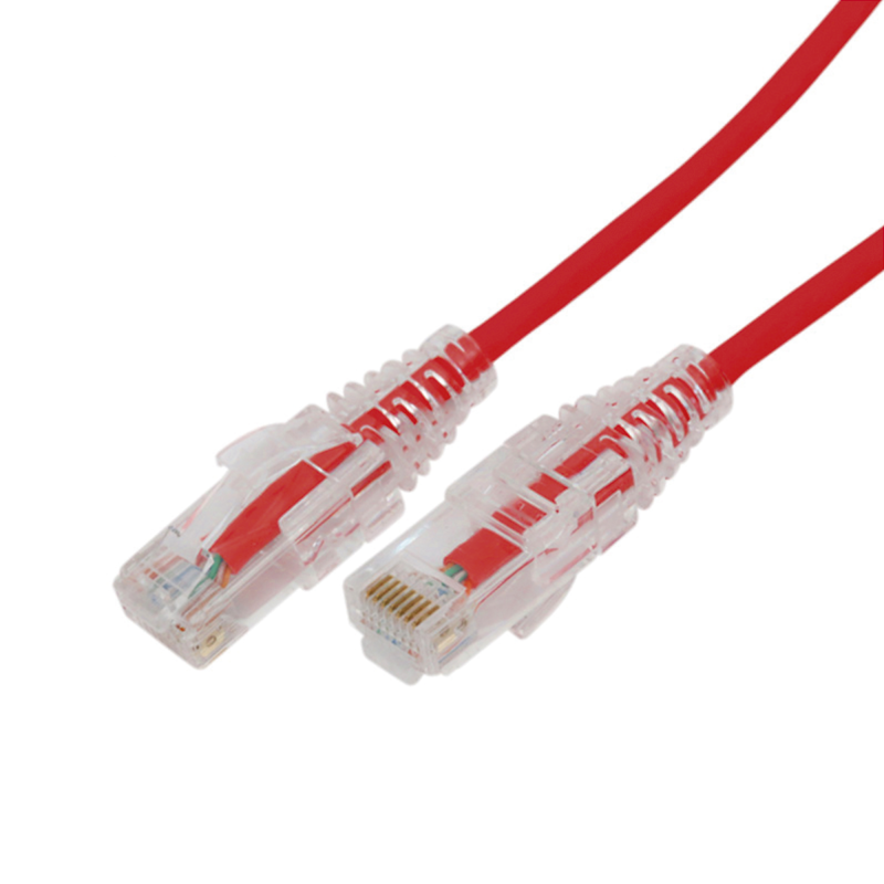 Cable de Parcheo Slim UTP Cat6A - 0.5 m Rojo Diametro Reducido (28 AWG)