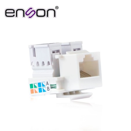 Conector jack enson ens-jc5wh cat5e color blanco a 90 grados ponchado