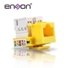 Conector jack enson ens-jc6ye cat6 color amarillo a 90 grados ponchado