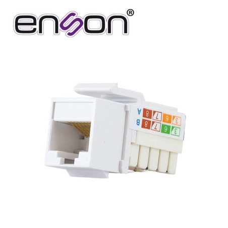 Conector modular jack keystone rj45 enson epro-jack6a-wh serie pro, po