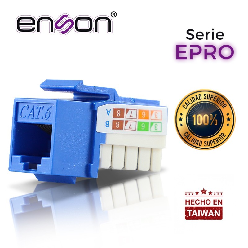 Conector modular jack rj45 enson epro-jack6-bl serie pro, posicion ver