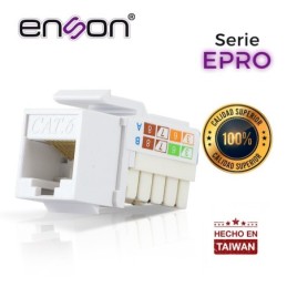 Conector modular jack rj45 enson epro-jack6-wh serie pro, posicion ver