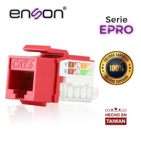 Conector modular jack rj45 enson epro-tljack6-rd serie pro terminado s