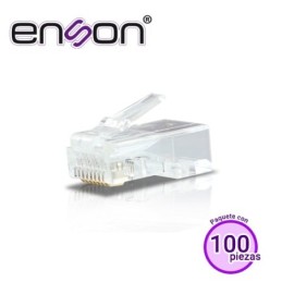 Conector rj-45 cat6 enson ens-plcat6 8 pines de cobre paquete 100pieza