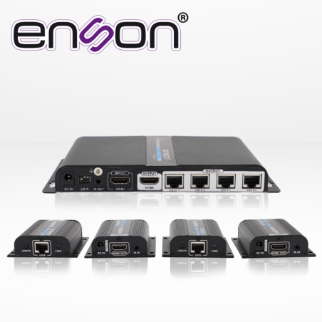 Distribuidor extensor hdmi enson ens-ex704 con 4 extensores de hasta 4