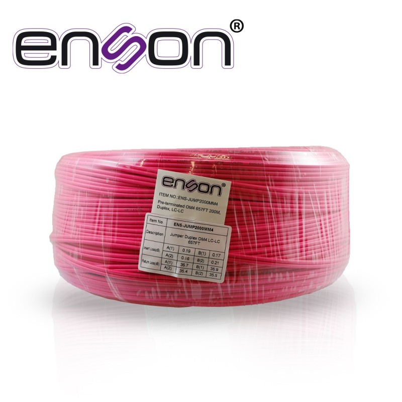 Fibra optica enson ens-jump2000mm4 de 200 metros multimodo om4 armada