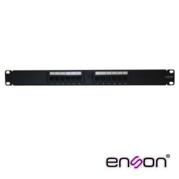 Patch panel enson ens-pa12p5e 1ur precargado cat5e 12 puertos montaje