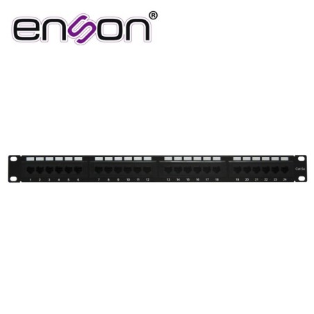 Patch panel enson ens-pa24p5e 1ur precargado cat5e 24 puertos montaje