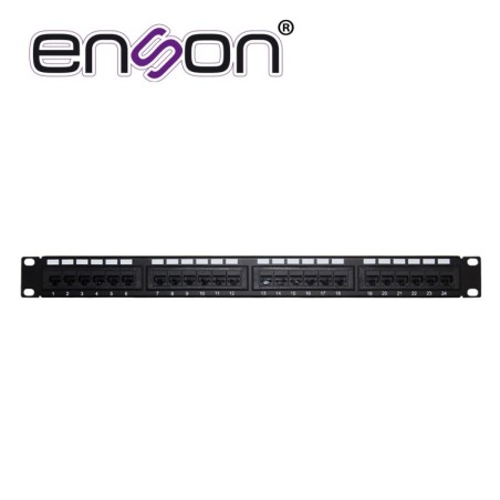 Patch panel enson ens-pat24c6a 1ur precargado cat6a 24 puertos montaje