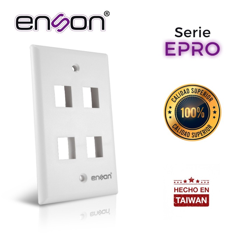 Placa de pared (faceplate) enson epro-fp40 compatible con jack keyston